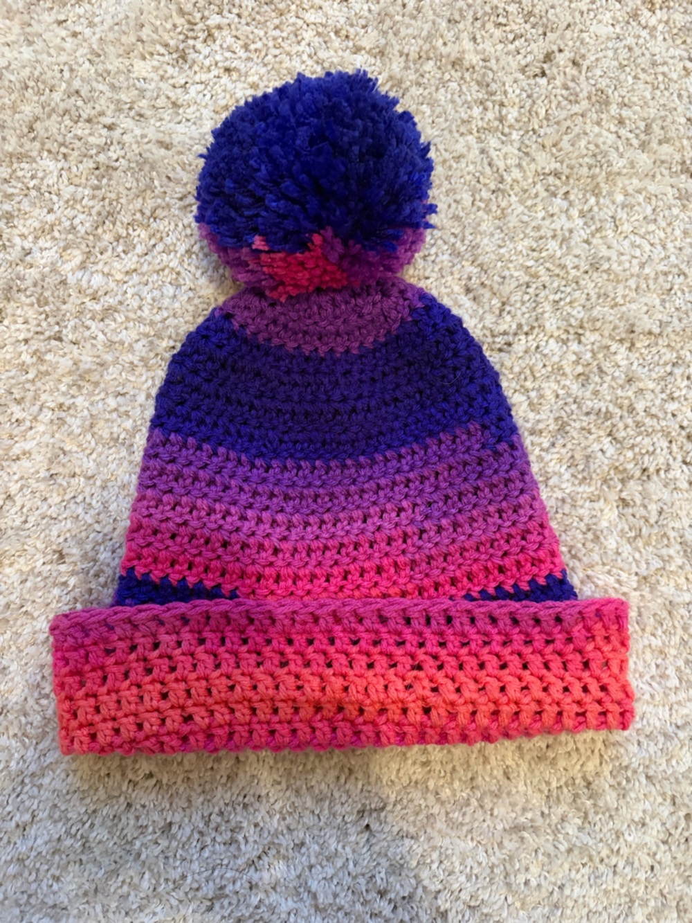 Free People Kids Gradient Pom Beanie in Pink & Purple